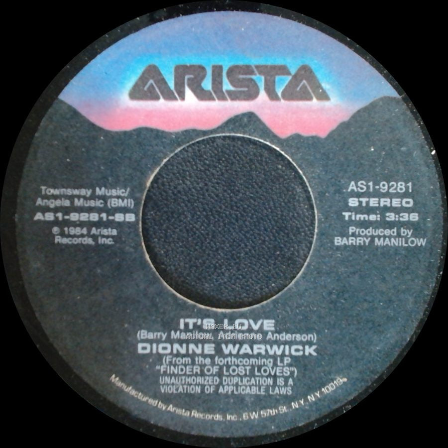 Dionne Warwick / Dionne Warwick & Glenn Jones - It's Love / Finder Of Lost Loves side A