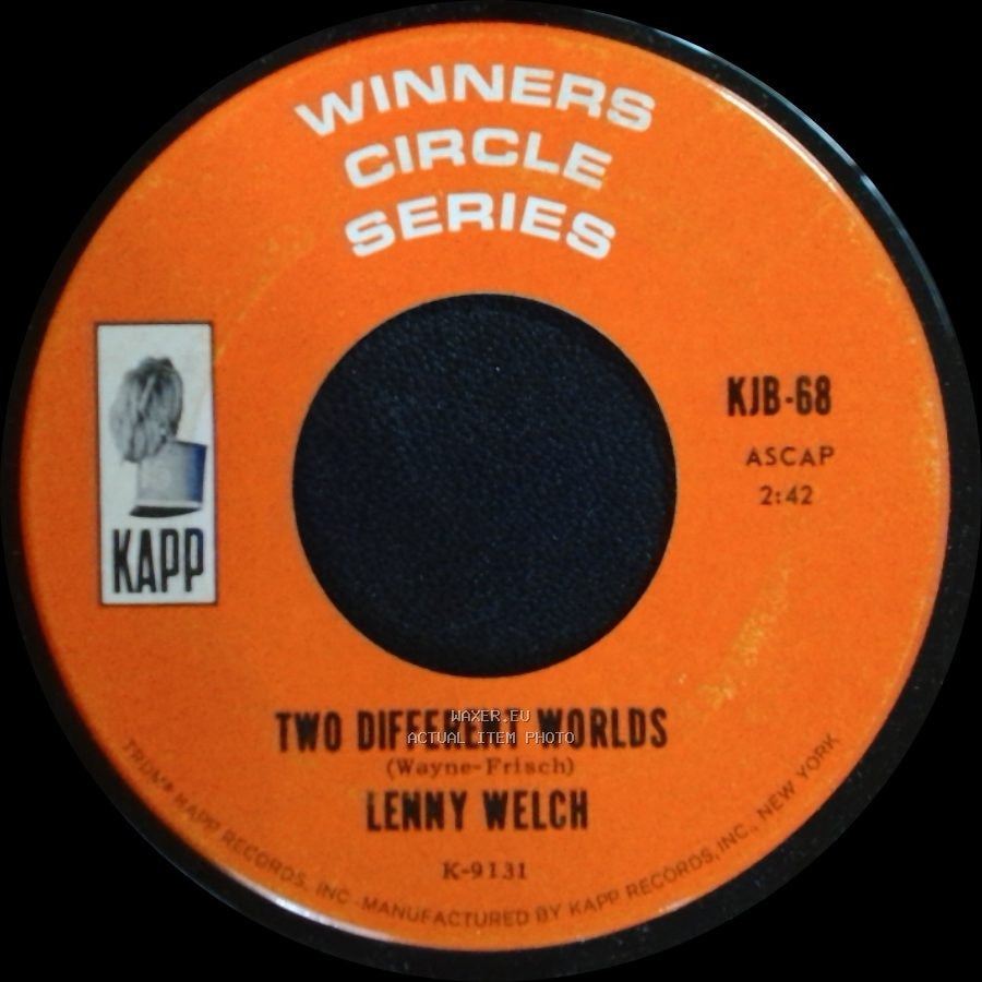 Lenny Welch - Two Different Worlds / Darling Take Me Back side A