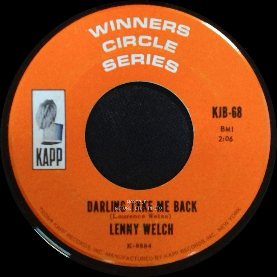 Lenny Welch - Two Different Worlds / Darling Take Me Back side B