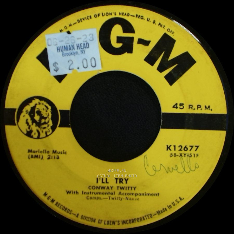 Conway Twitty - It's Only Make Believe / I'll Try side B