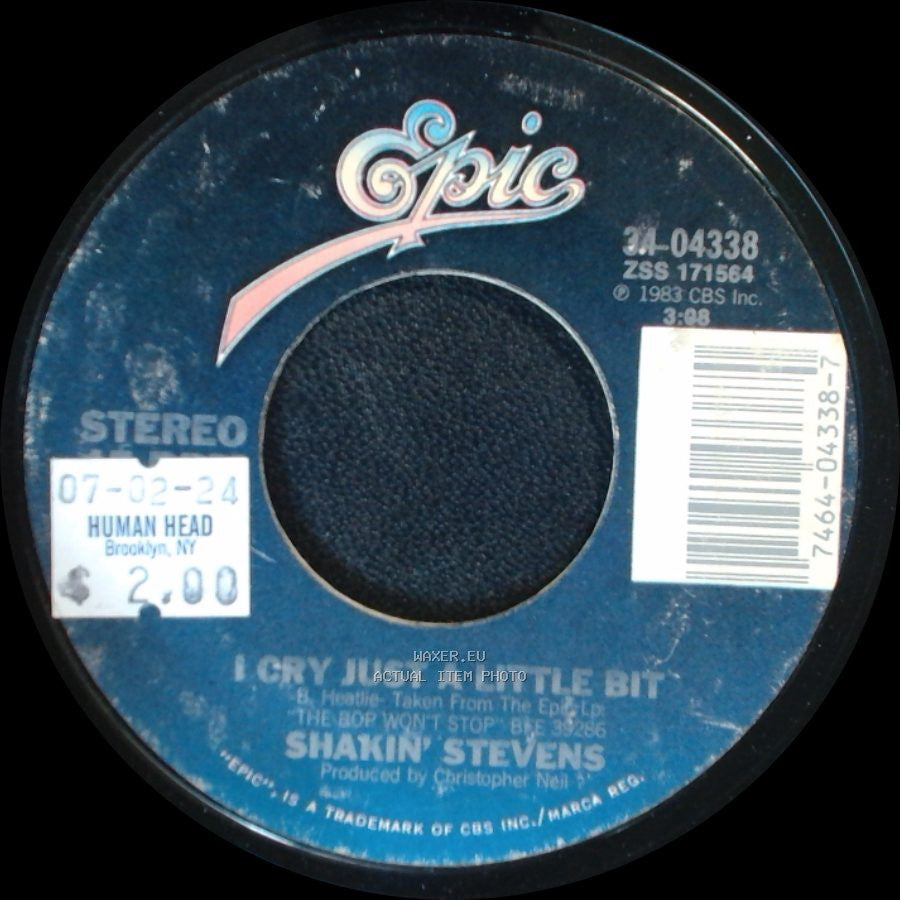 Shakin' Stevens - Love Me Tonight / I Cry Just A Little Bit side B