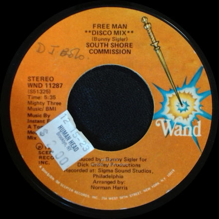 South Shore Commission - Free Man "Disco Mix" (Bunny Sigler) / Free Man side A