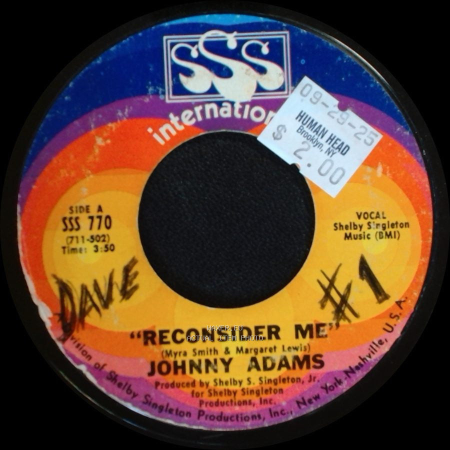 Johnny Adams - Reconsider Me / If I Could See You One More Time side A