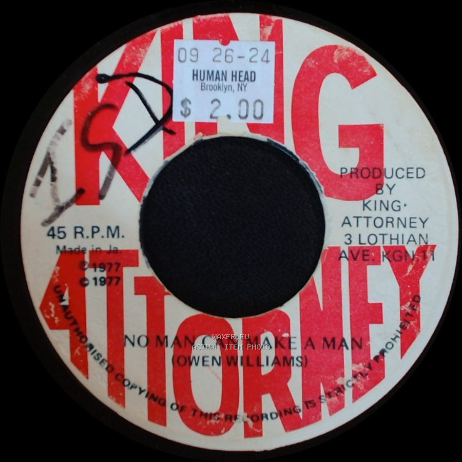 Unknown Artist - Version / No Man Can Make A Man (Owen Williams) side B