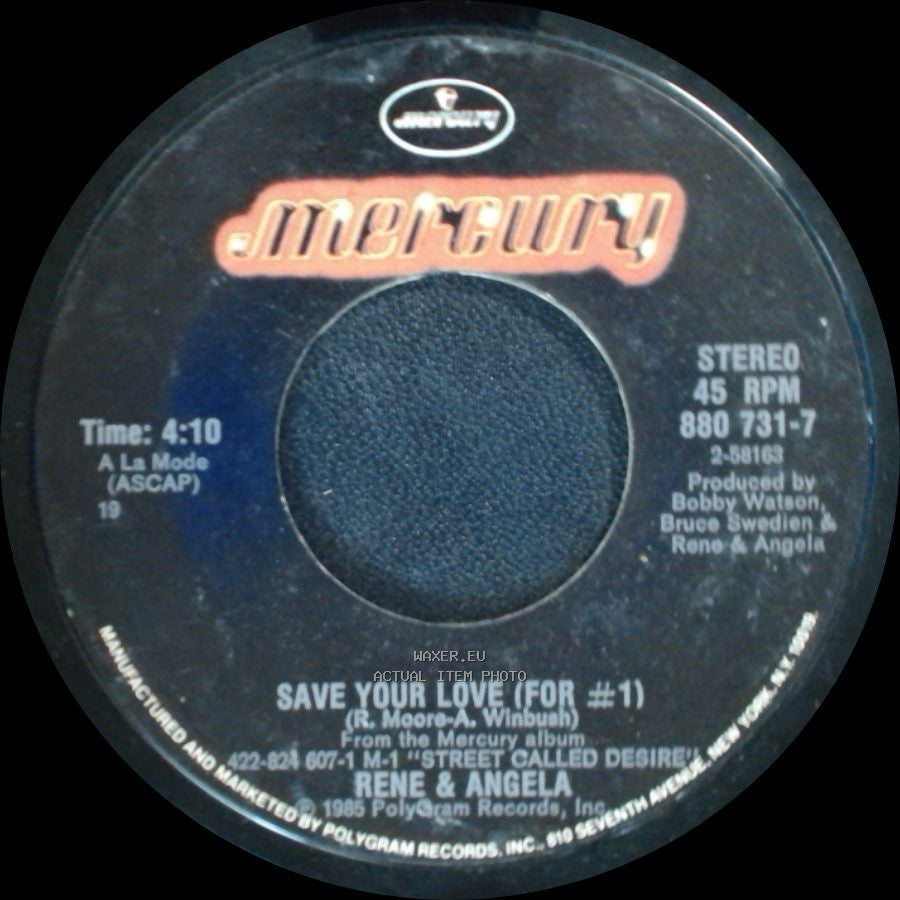 Rene & Angela - Save Your Love (For #1) (Instr.) / Save Your Love (For #1) side B