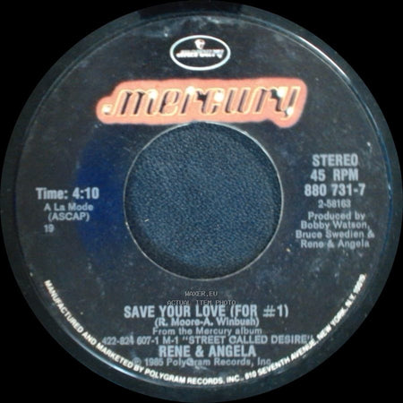 Rene & Angela - Save Your Love (For #1) (Instr.) / Save Your Love (For #1) side B