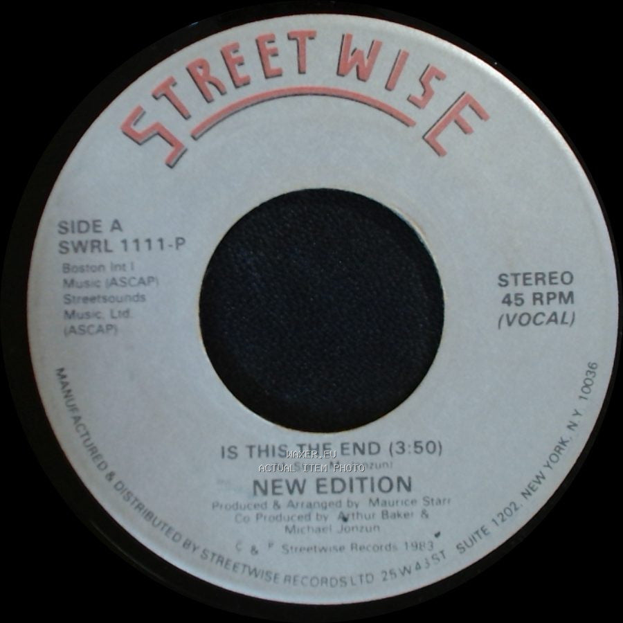New Edition - Is This The End (3:50) / Is This The End side B