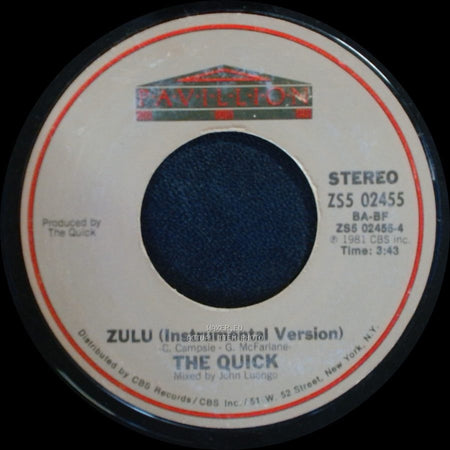 The Quick - Zulu (Instrumental Version) / Zulu side A