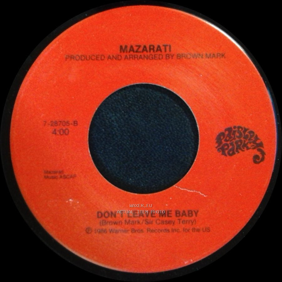 Mazarati / 100 Mph - Don't Leave Me Baby / Mazarati side A