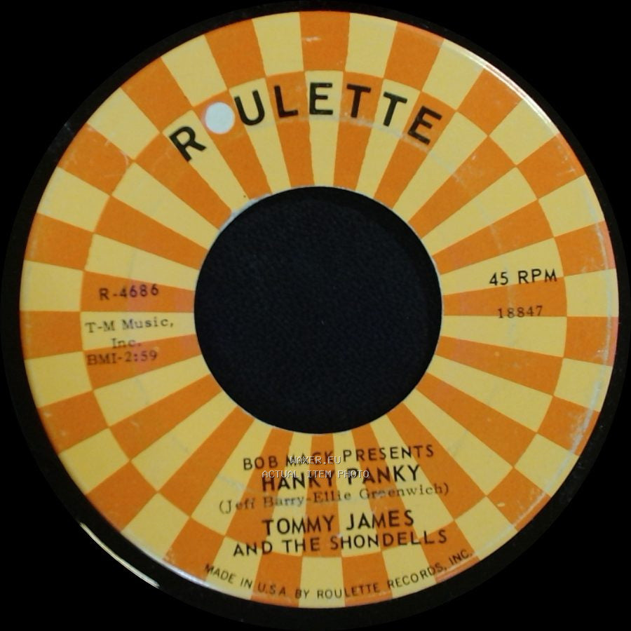 Tommy James And The Shondells - Thunderbolt / Hanky Panky side B