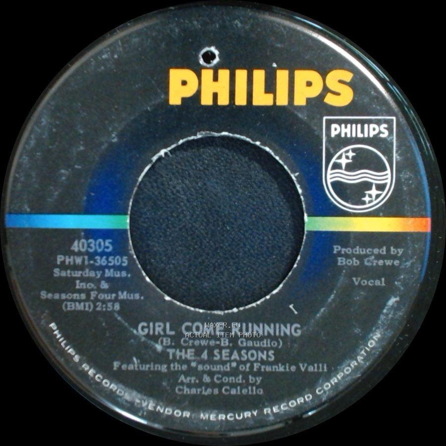 The 4 Seasons - Girl Come Running / Cry Myself To Sleep side A