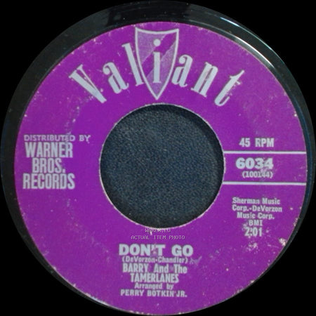 Barry And The Tamerlanes - I Wonder What She's Doing Tonight / Don't Go side B