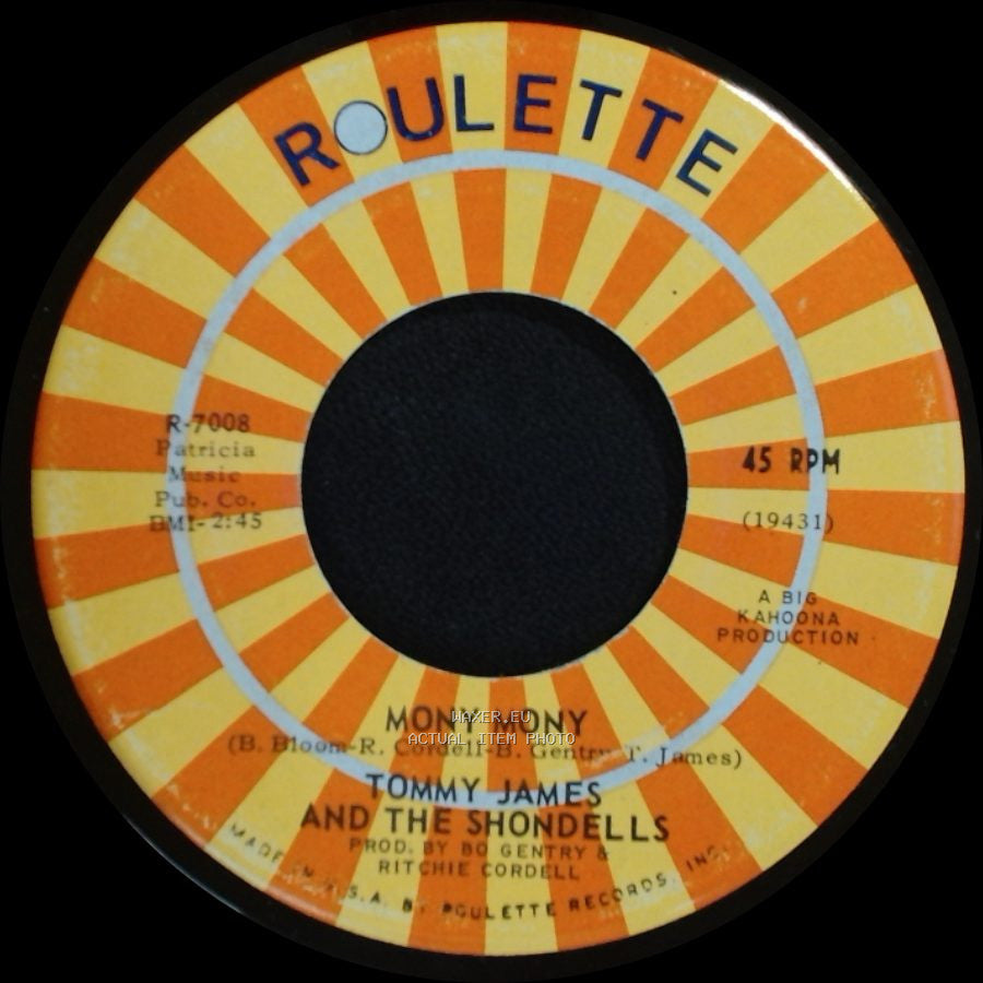 Tommy James And The Shondells - One Two Three And I Fell / Mony Mony side B