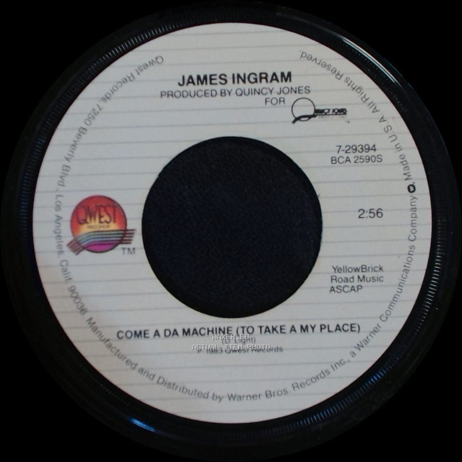 James Ingram - Come A Da Machine (To Take A My Place) / Yah Mo B There side A