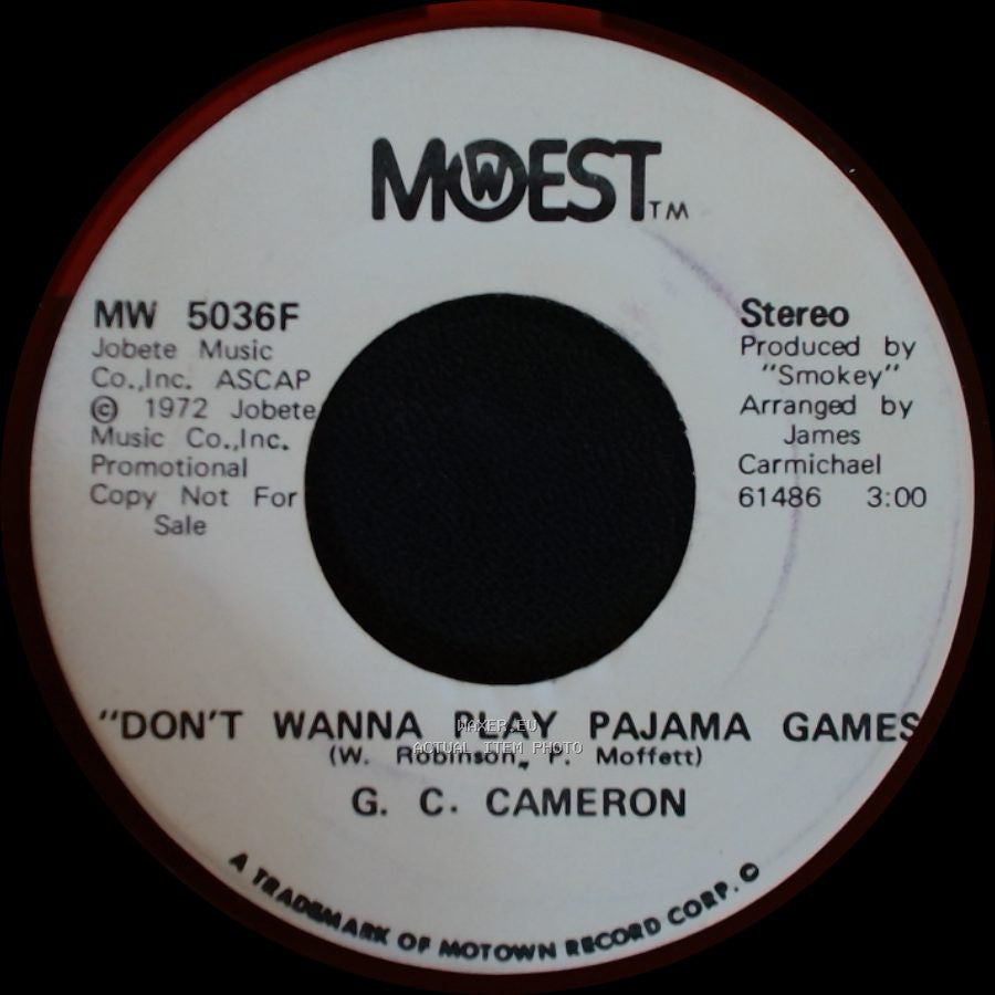 G. C. Cameron - Don't Wanna Play Pajama Games / Don't Wanna Play Pajama Games side A