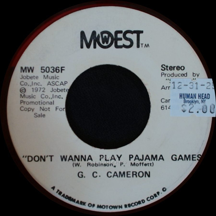G. C. Cameron - Don't Wanna Play Pajama Games / Don't Wanna Play Pajama Games side B