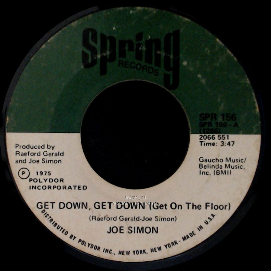 Joe Simon - In My Baby's Arms / Get Down, Get Down (Get On The Floor) side B