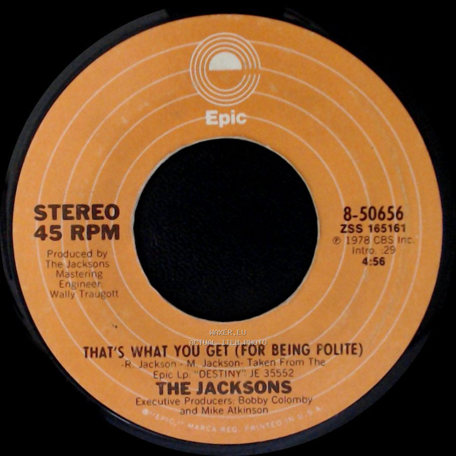 The Jacksons - Shake Your Body (Down To The Ground) / That's What You Get (For Being Polite) side B