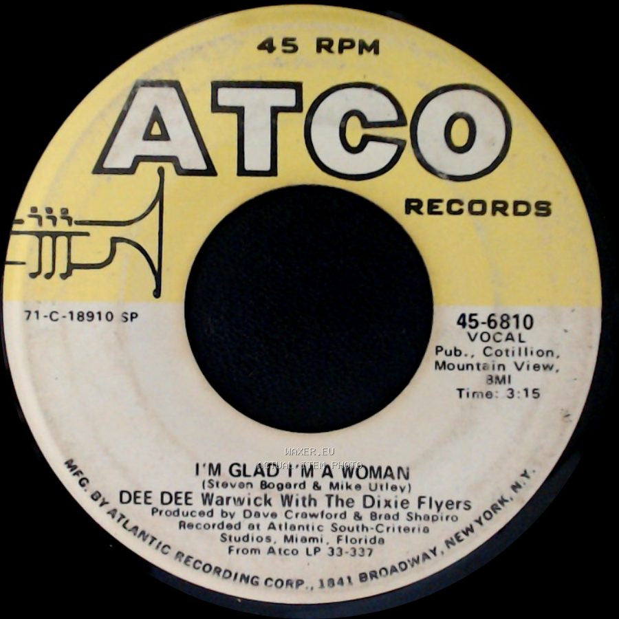 Dee Dee Warwick With The Dixie Flyers / Dee Dee Warwick - I'm Glad I'm A Woman / Suspicious Minds side A