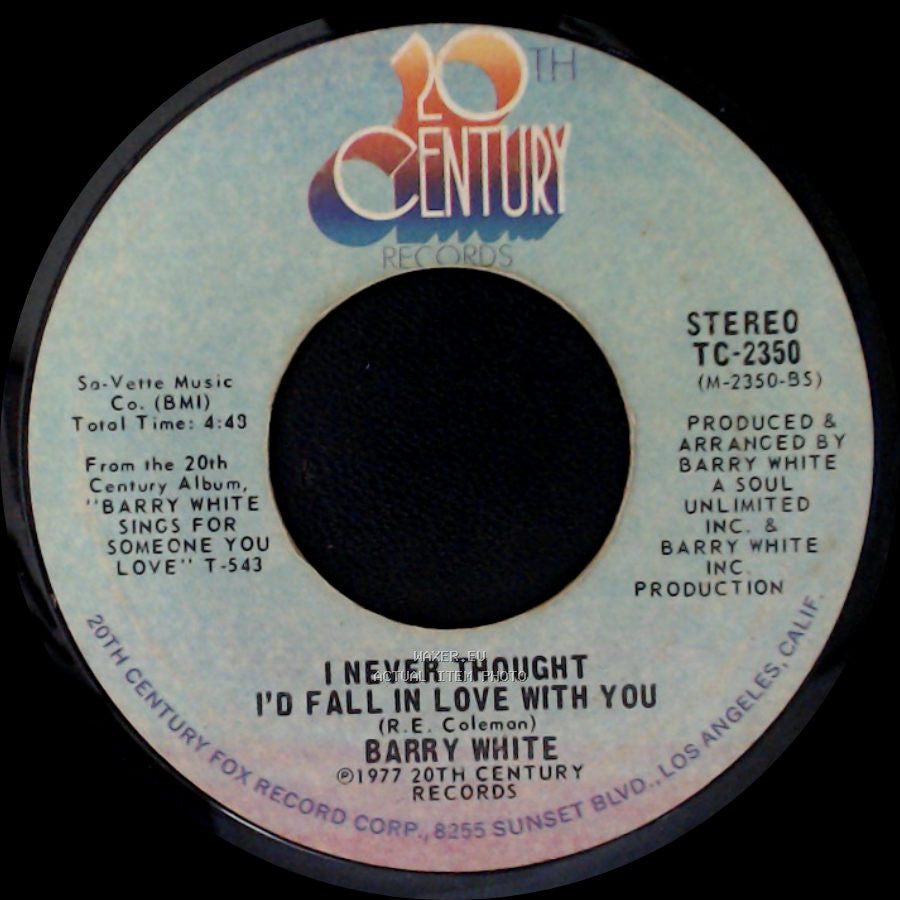 Barry White - It's Ecstasy When You Lay Down Next To Me / I Never Thought I'd Fall In Love With You side B