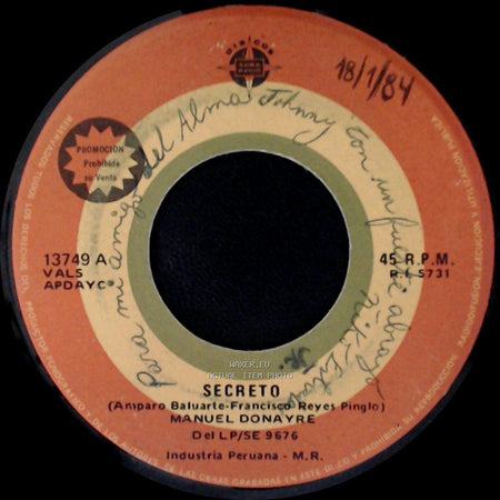 Manuel Donayre - Negro Carbon / Secreto side B