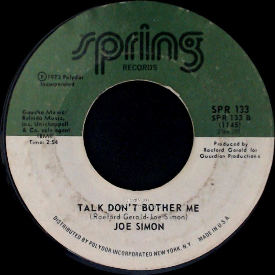 Joe Simon - Talk Don't Bother Me / Step By Step side A