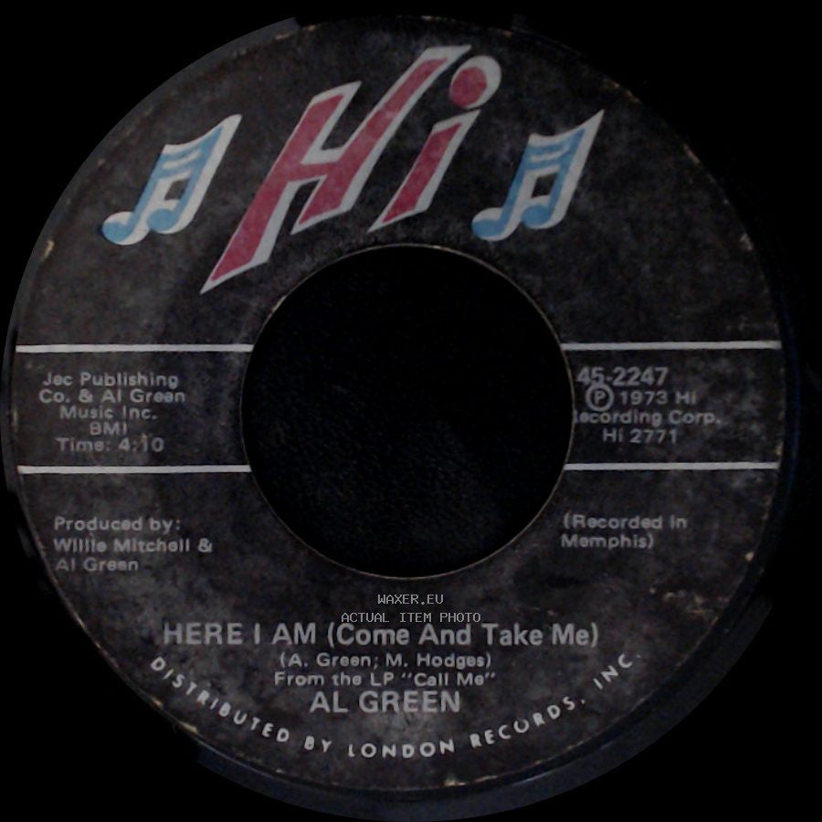 Al Green - I'm Glad You're Mine / Here I Am (Come And Take Me) side B