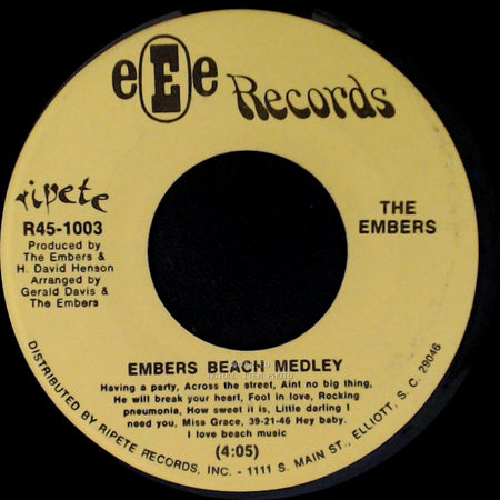 The Embers - Cheaters Never Win / Embers Beach Medley side B