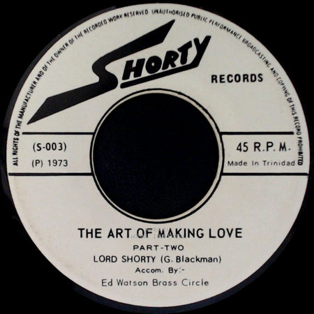 Lord Shorty - The Art Of Making Love Part-Two / The Art Of Making Love side A