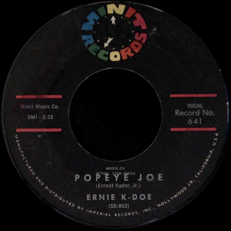 Ernie K. Doe - Popeye Joe / Come On Home side A