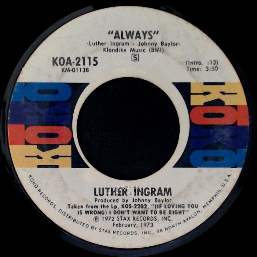 Luther Ingram - Help Me Love / Always side B