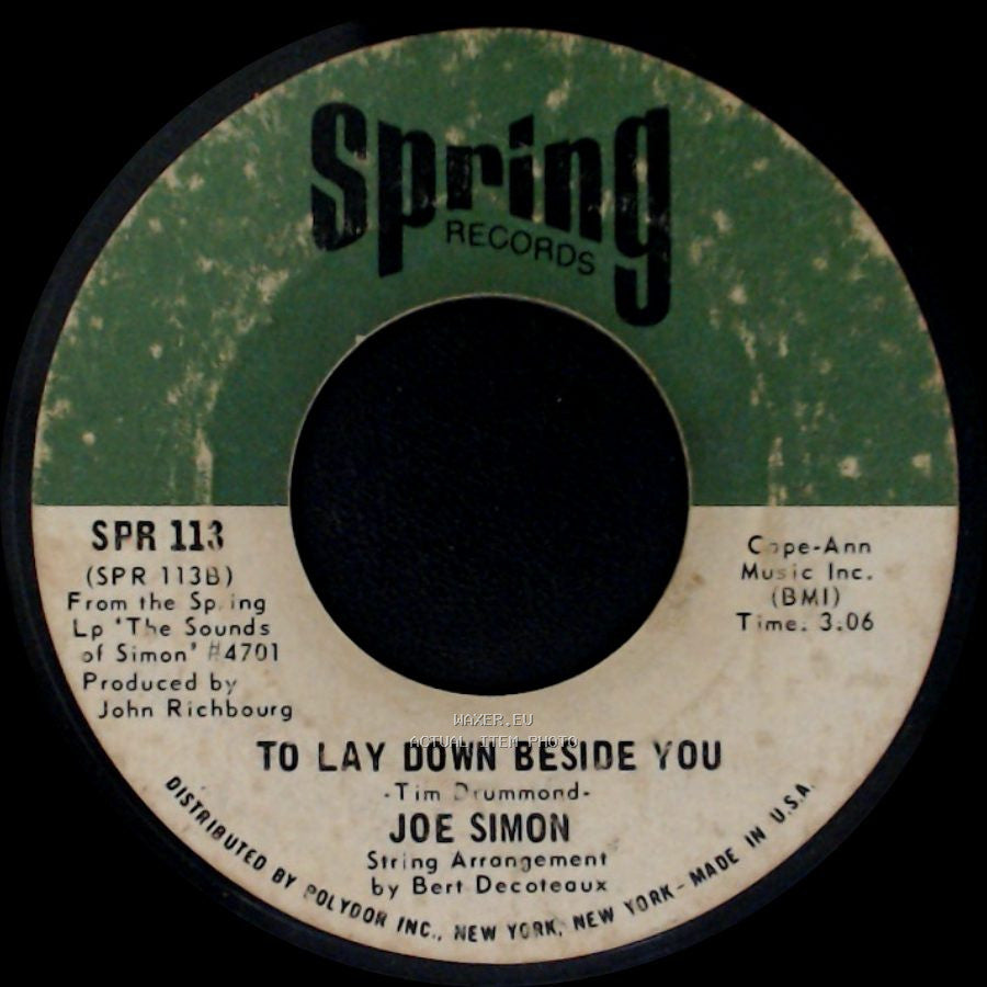 Joe Simon - Help Me Make It Through The Night / To Lay Down Beside You side B