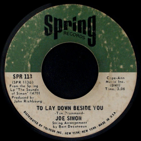 Joe Simon - Help Me Make It Through The Night / To Lay Down Beside You side B