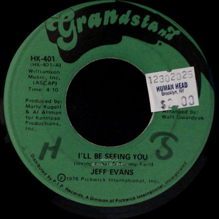 Jeff Evans - I'll Be Seeing You / I'll Be Seeing You (Instrumental) side A