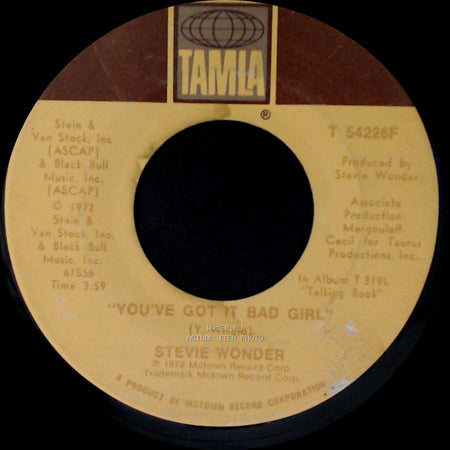 Stevie Wonder - You've Got It Bad Girl / Superstition side A