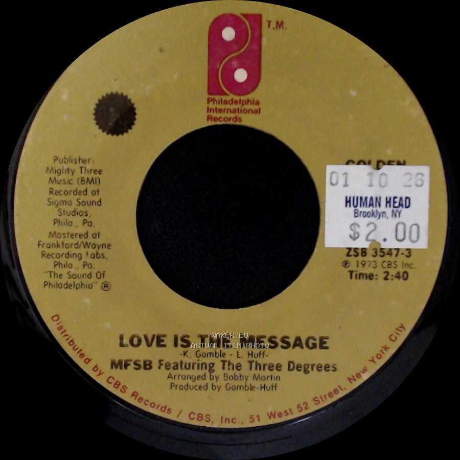 Mfsb Featuring The Three Degrees - Tsop (The Sound Of Philadelphia) / Love Is The Message side B