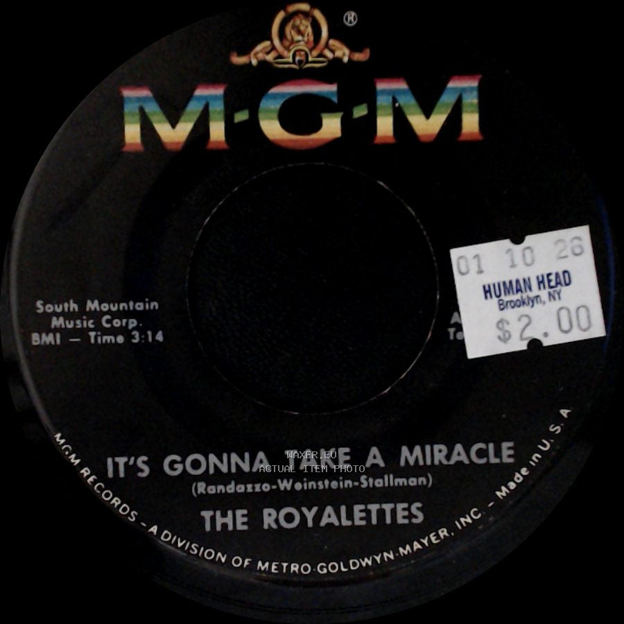The Royalettes - Out Of Sight, Out Of Mind / It's Gonna Take A Miracle side B