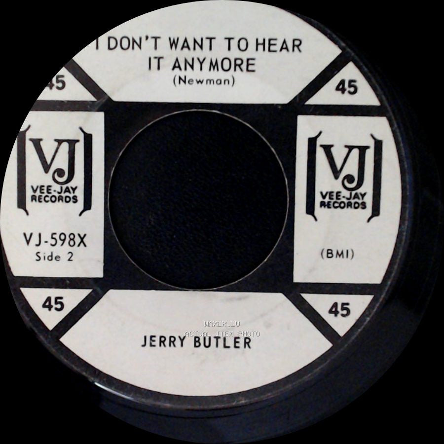 Jerry Butler - I Stand Accused / I Don't Want To Hear It Anymore side B