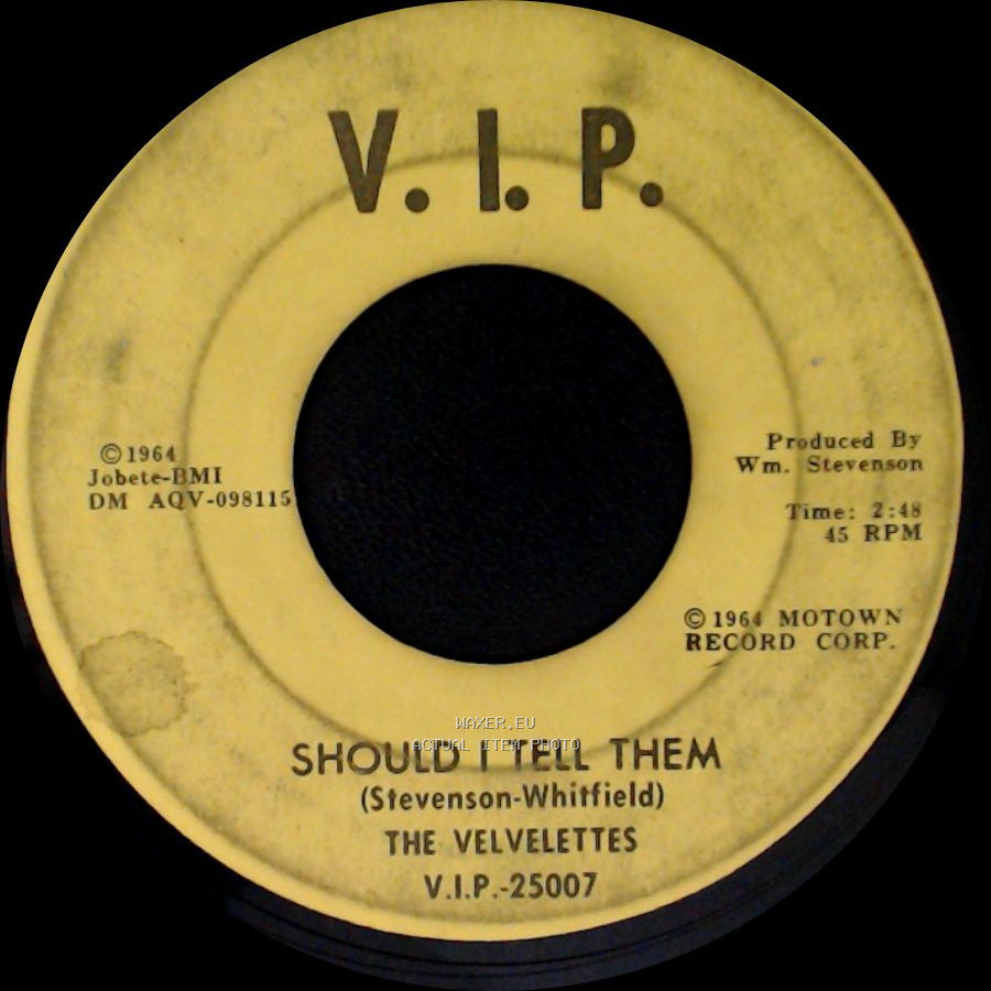 The Velvelettes - Should I Tell Them / Needle In A Haystack side A