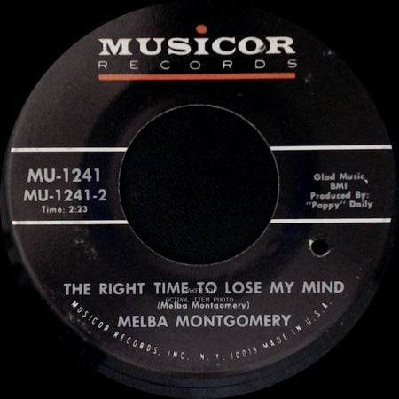 Melba Montgomery - What Can I Tell The Folks Back Home / The Right Time To Lose My Mind side B