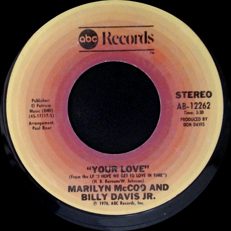 Marilyn Mccoo And Billy Davis Jr. - Your Love / My Love For You (Will Always Be The Same) side A