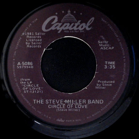 The Steve Miller Band - Circle Of Love (Instrumental Version) / Circle Of Love side B