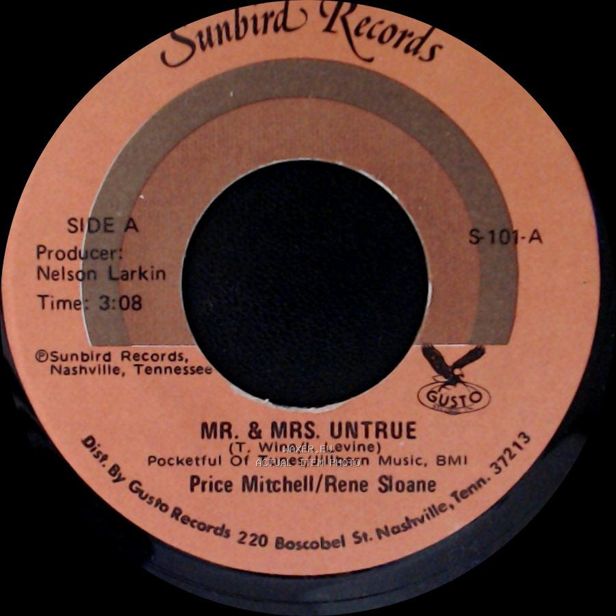 Price Mitchell/Rene Sloane - Mr. & Mrs. Untrue / Savin' It All For You side A