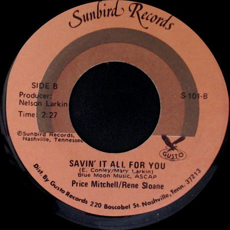 Price Mitchell/Rene Sloane - Mr. & Mrs. Untrue / Savin' It All For You side B