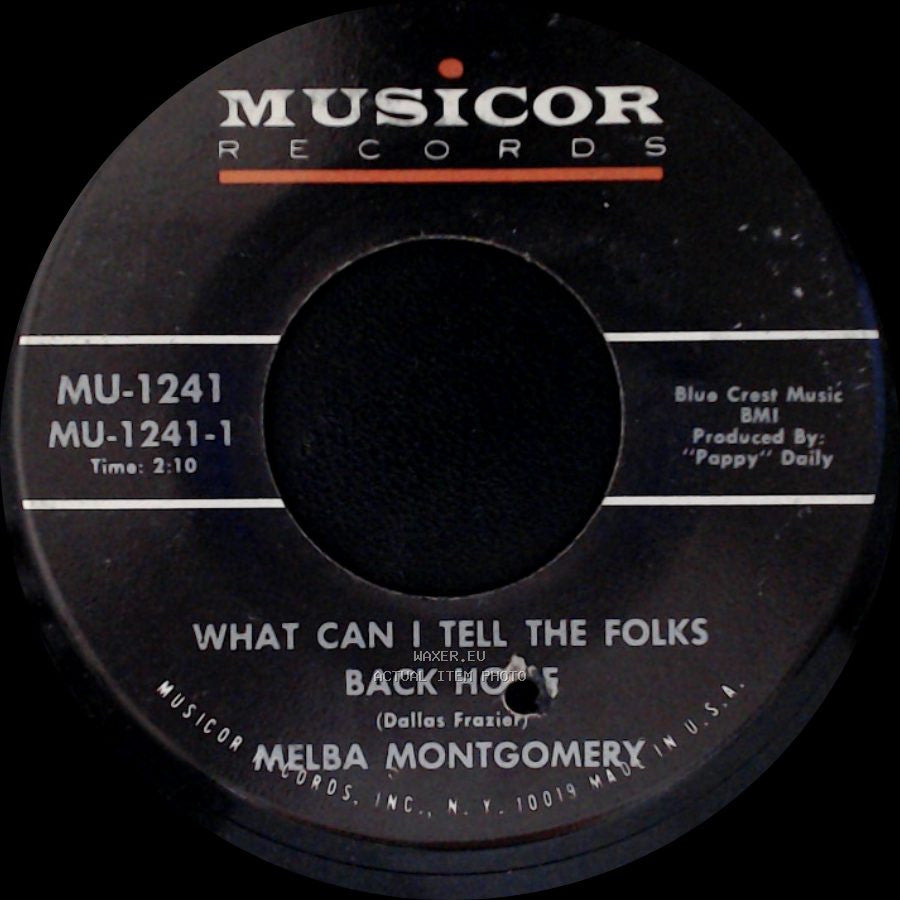 Melba Montgomery - What Can I Tell The Folks Back Home / The Right Time To Lose My Mind side A