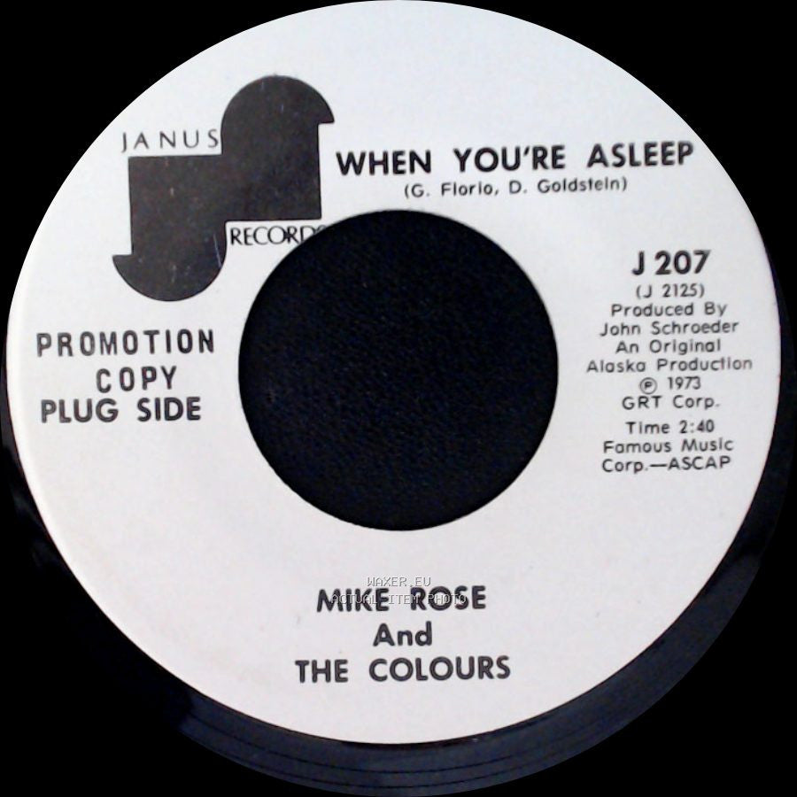 Mike Rose And The Colours - Take Me Back / When You're Asleep side B