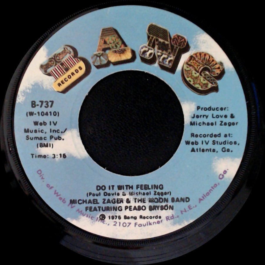 Michael Zager & The Moon Band Featuring Peabo Bryson - Do It With Feeling / This Is The Life side A