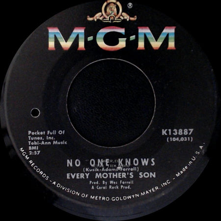 Every Mother's Son - No One Knows / What Became Of Mary / Every Mother's Son side A