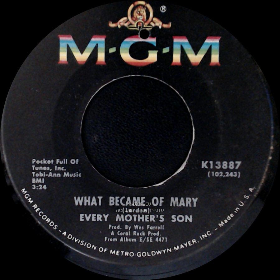 Every Mother's Son - No One Knows / What Became Of Mary / Every Mother's Son side B