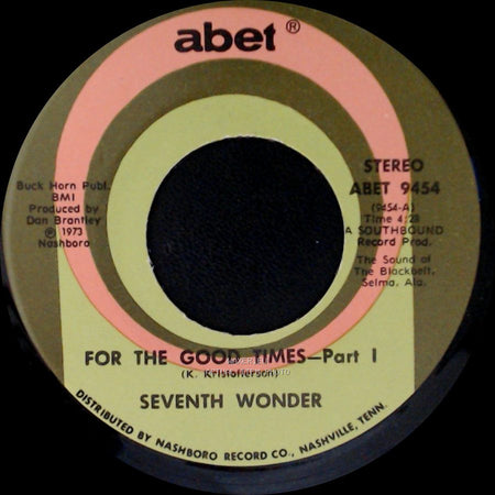 Seventh Wonder - For The Good Times - Part 1 / For The Good Times—Part Ii side A